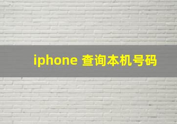 iphone 查询本机号码